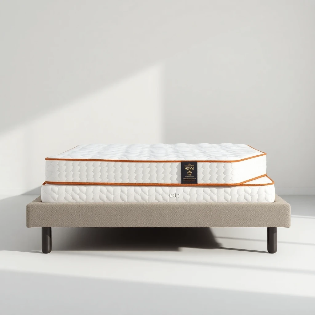 Colchón premium con capas visibles y etiqueta Credicoop